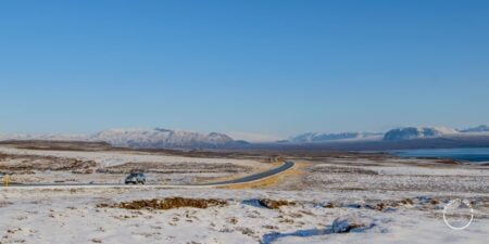 Caminho para o Parque Nacional Thingvellir, Islândia