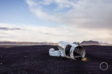 Carcaça do avião na Islândia