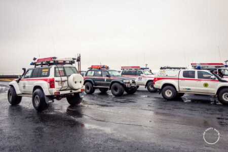 Carros de resgate na Islândia