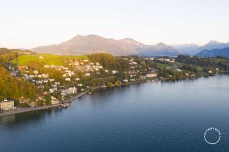 Vista aérea do lago Lucerna, Suíça