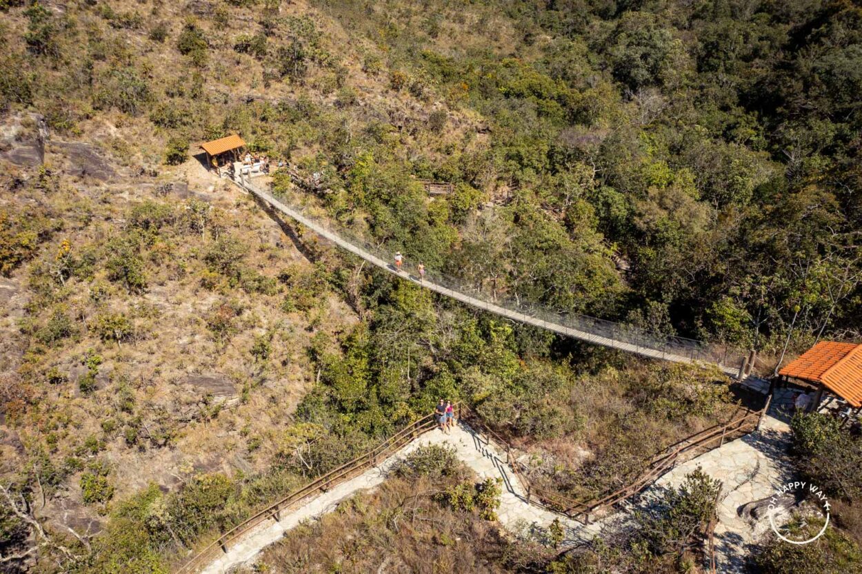 Vista aérea da ponte da Tremedeira, em Pirenópolis