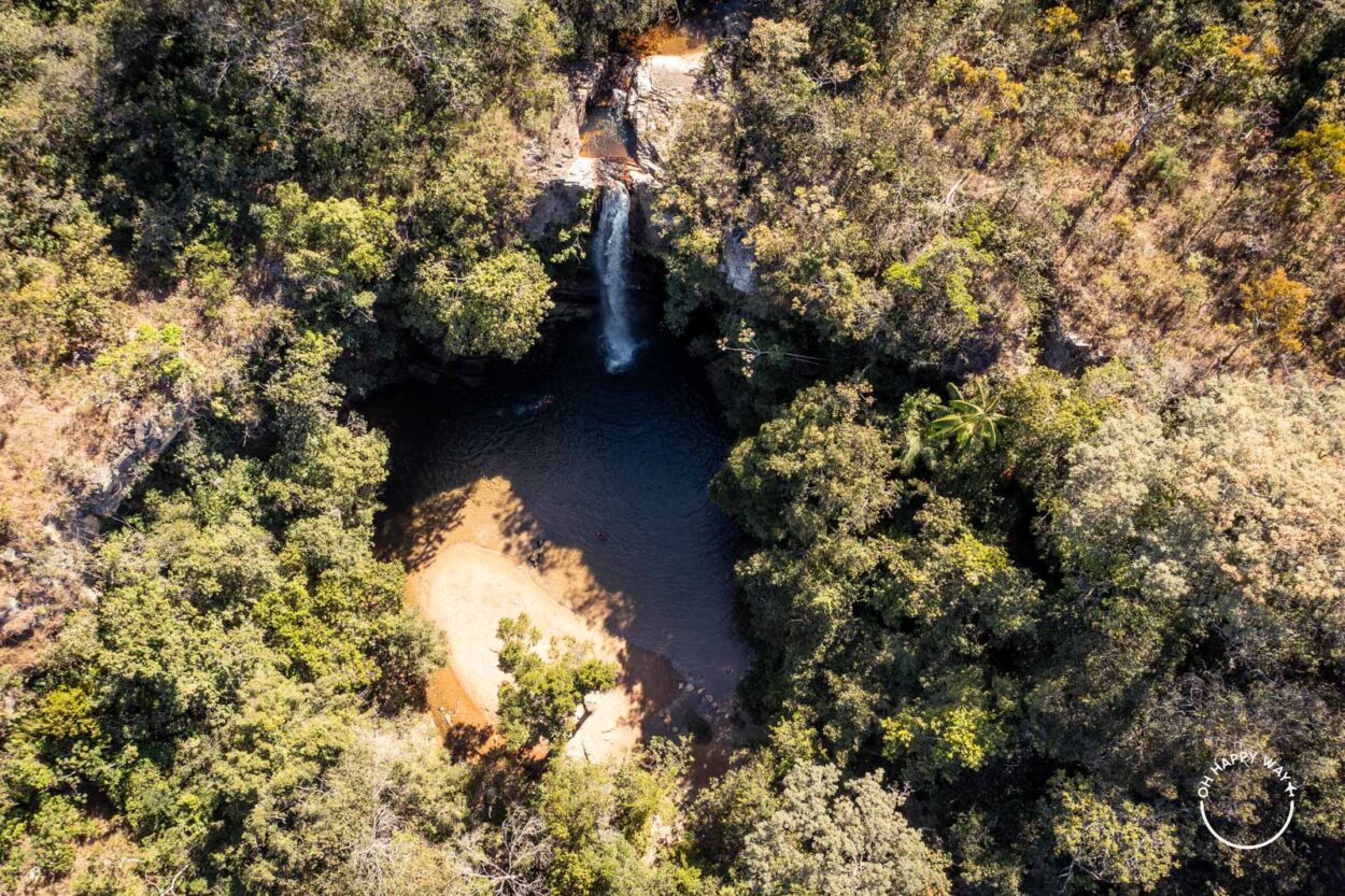 Vista aérea da cachoeira do Abade