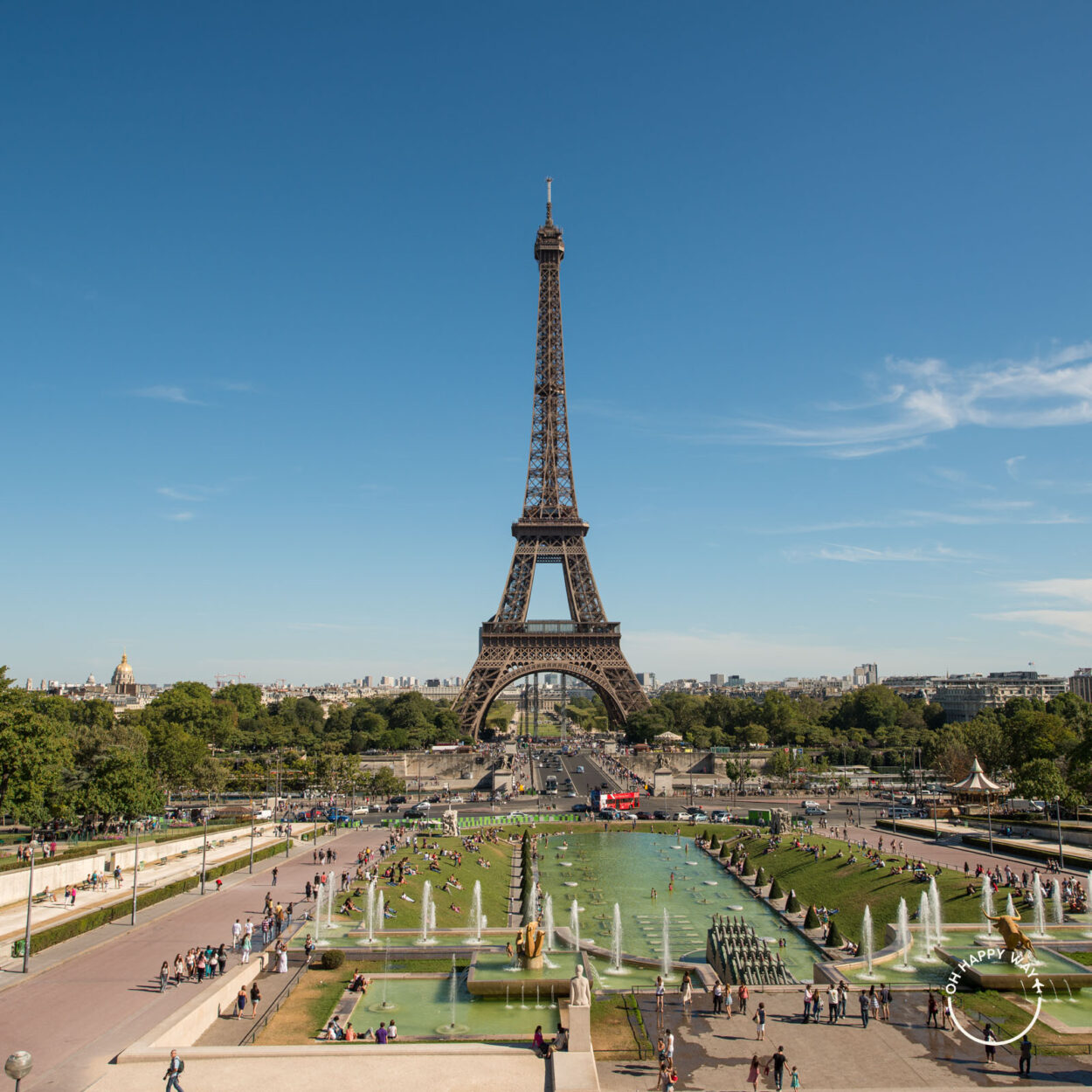 Torre Eiffel vista do Trocadero, em Paris.