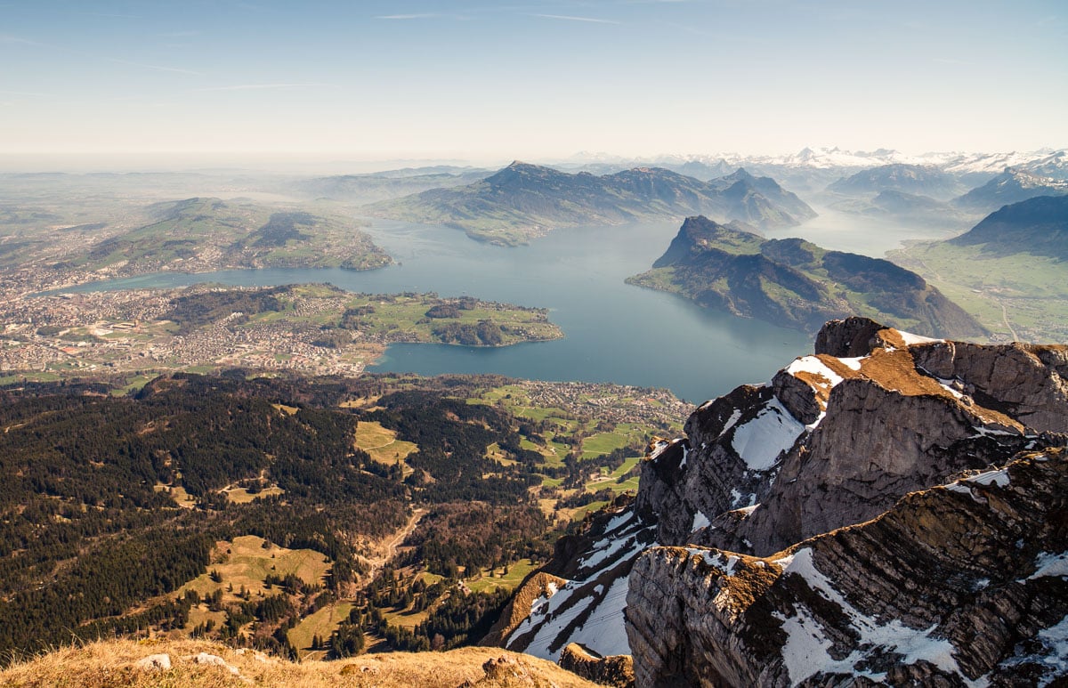 Monte Rigi e o lago Lucerna