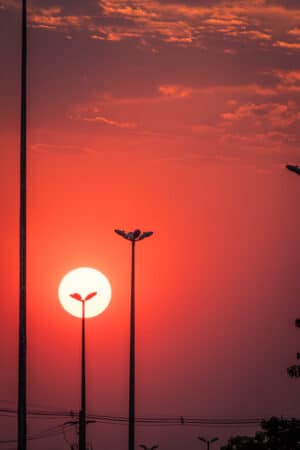 Pôr do sol visto do aeroporto de Brasília