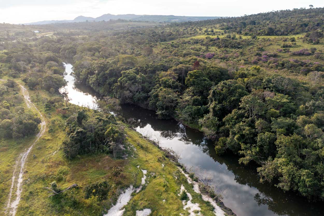Vista aérea do rio Corumbá