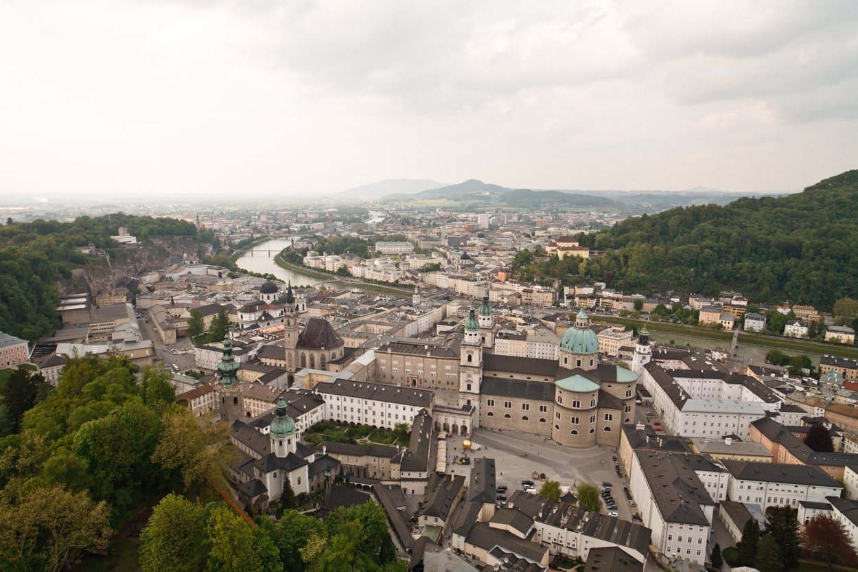 Salzburgo vista da Fortaleza de Hohensalzburg