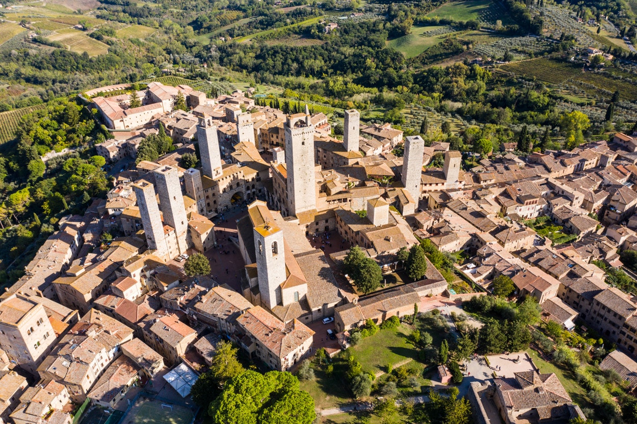 A torres de San Gimignano, na Itália
