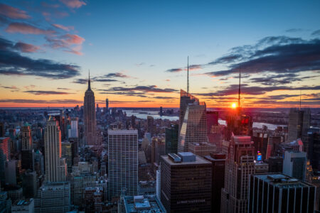 Pôr do sol em Nova Iorque